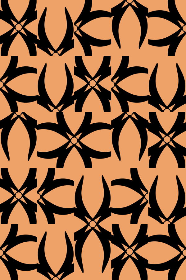 173NASH - Nevik pinkish salmon and black geometric wallpaper design