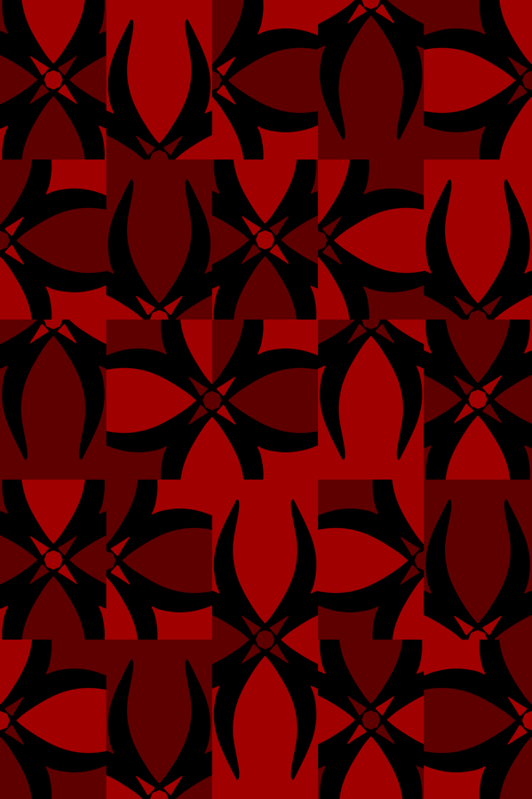 173NASH - Wolf red and black geometric wallpaper design