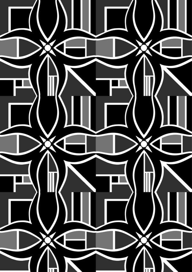 BLOK - Comic Noir black white and grey geometric designer wallpaper design