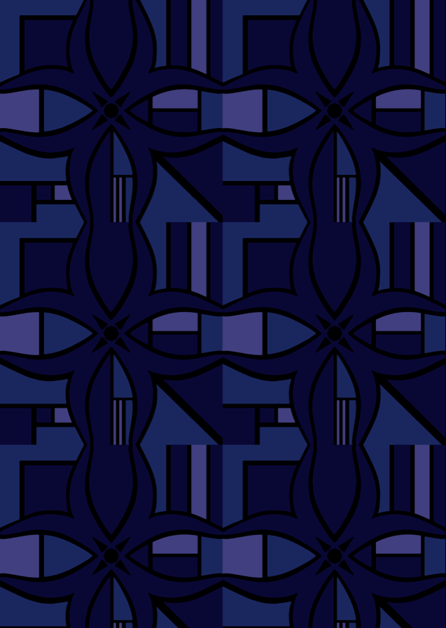 BLOK - Midnight Sea blue geometric designer wallpaper design