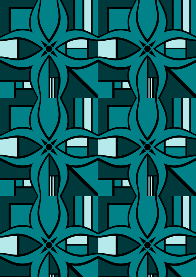 BLOK - Mountain Lake turquoise geometric designer wallpaper design