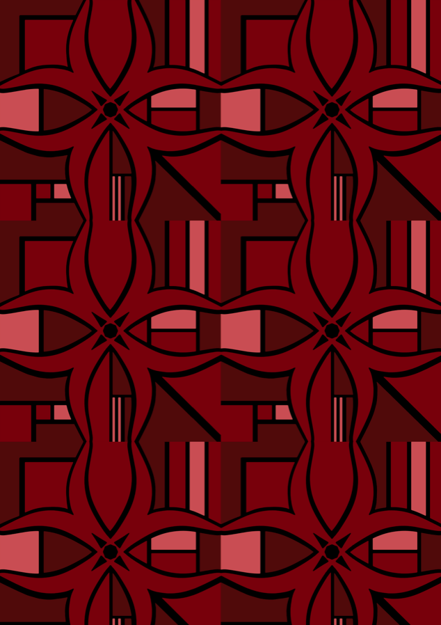 BLOK - Rich Red geometric designer wallpaper design