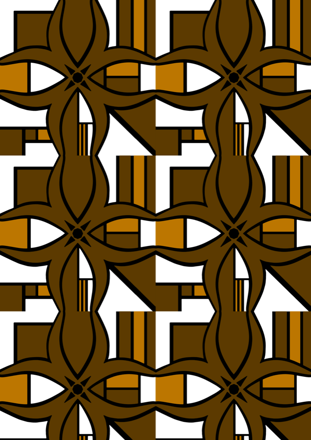 BLOK - Skateboard brown white gold and black geometric designer wallpaper design