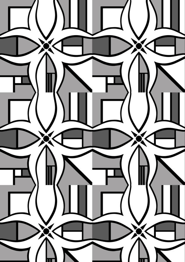 BLOK - Winter white black and grey geometric designer wallpaper design