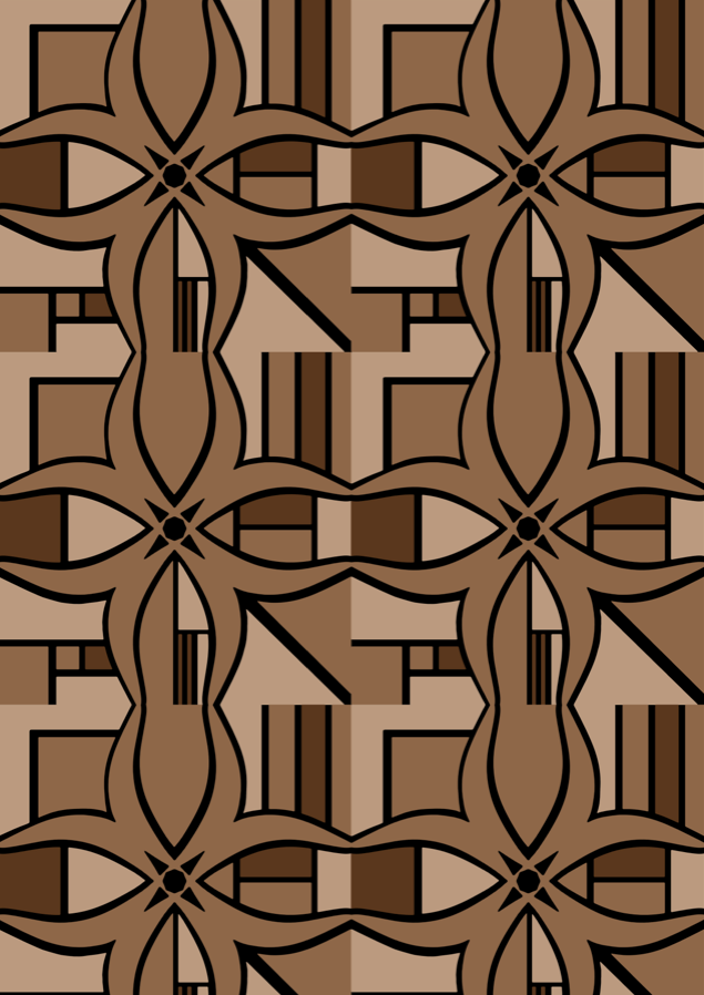 BLOK - Wood brown and black geometric designer wallpaper design