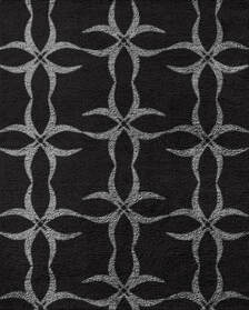 Black and white geometric patterned rug