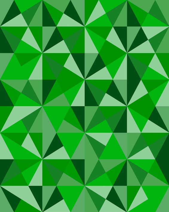 Jewel - Emerald luxury wallpaper design made up of  triangular fragmented patterns of green colours