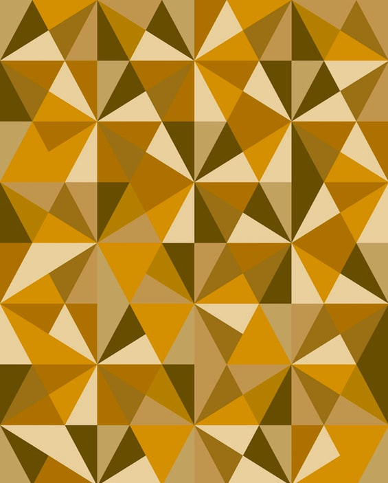 Jewel - Gold luxury wallpaper design made up of  triangular fragmented patterns of gold colours