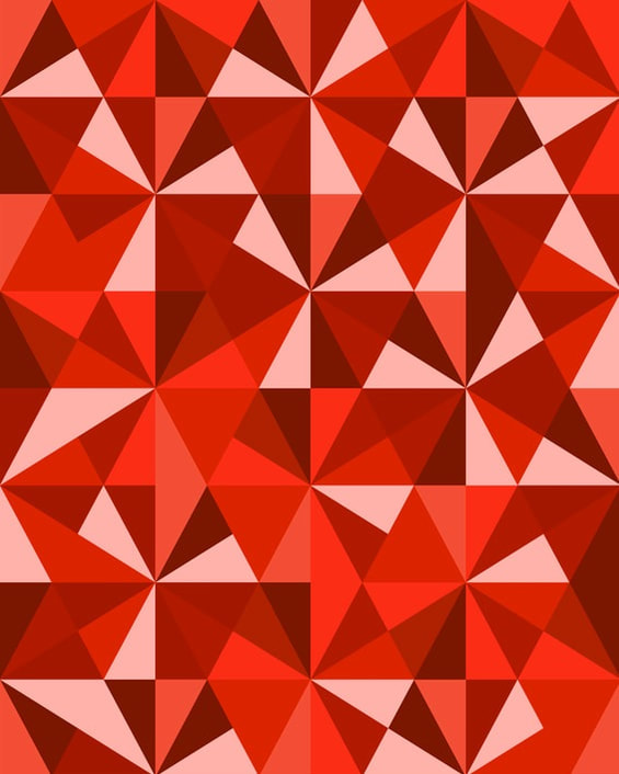 Jewel - Ruby luxury wallpaper design made up of  triangular fragmented patterns of red colours
