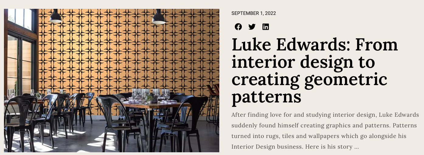 Luke Edwards Interior Design wallpaper feature in Estila