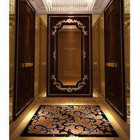 Ornate interior design of an elevator